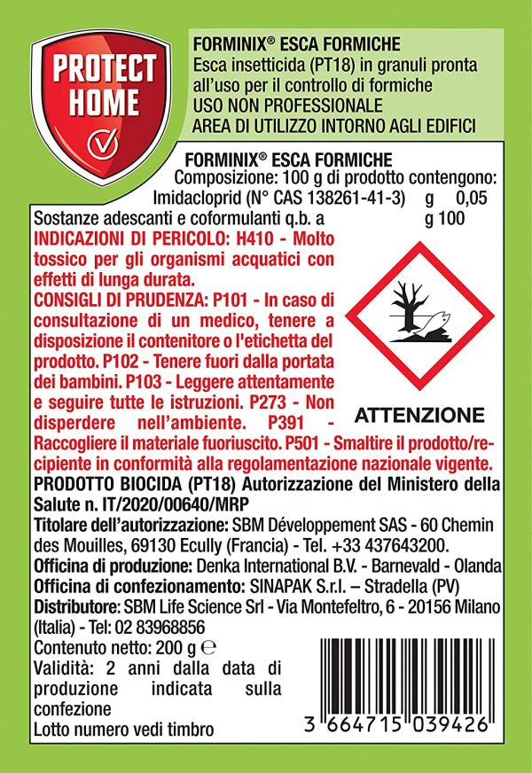 protect home FORMINIX Esca FORMICHE GRANULARE. ELIMINA Il Nido RISOLVENDO Il Problema 200g, Granulo Rosa - immagine 3