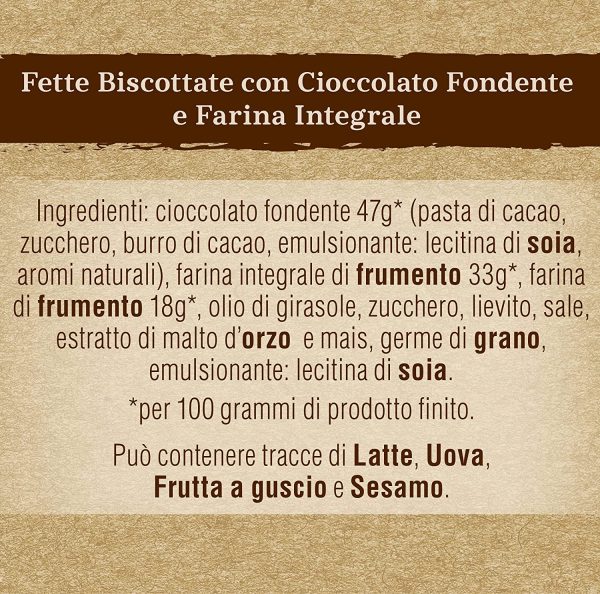 Mulino Bianco Mini Fette Integrali con Cioccolato Fondente, per una Pausa Golosa Quando e Dove Vuoi, 110 g - immagine 3