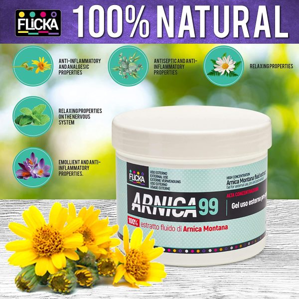 Arnica per Cavalli uso umano 100% Estratto Fluido Arnica Extra Forte e intensa, Made in Italy, Massaggio a Muscoli e Articolazioni, Origine Naturale e Testata Dermatologicamente - Flicka (500 ML) - immagine 5