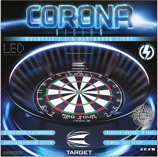 Target Darts Corona Vision - Sistema di illuminazione per freccette, colore: nero, bianco - immagine 4