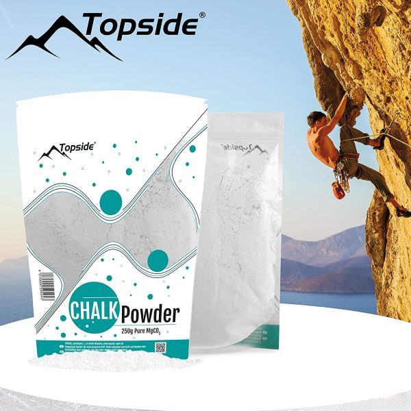 TOPSIDE Magnesite in Polvere (250 o 450 gr) per Arrampicata, Crossfit, Pesi, Palestra, Ginnastica, Calisthenics - immagine 4