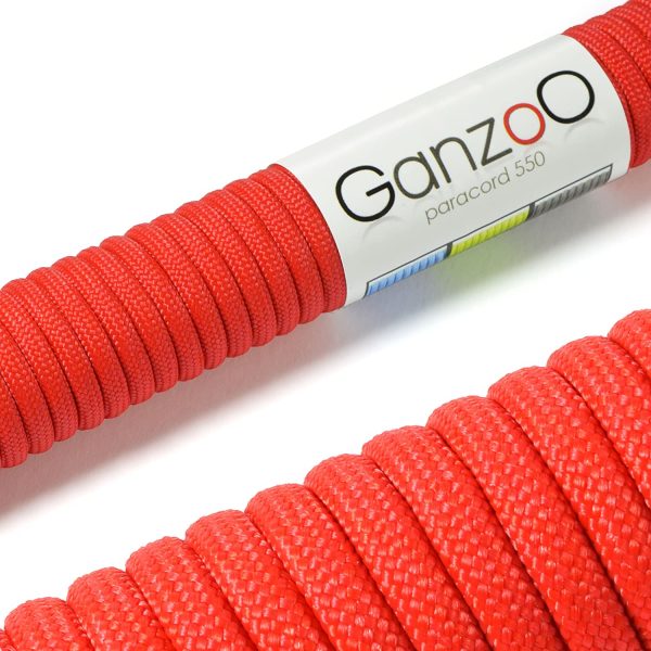 550 Paracord - Corda da paracadute a 7 fili, lunghezza complessiva: 30 m, colore: Rosso - immagine 7