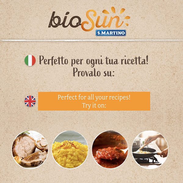 BIOSUN - Brodo Vegetale Granulare Biologico di Verdure, con 8 Verdure Selezionate e Curcuma, 1 Barattolo da 120 gr, Sena Glutammato, Senza olio di Palma, Senza Lievito, Made in Italy