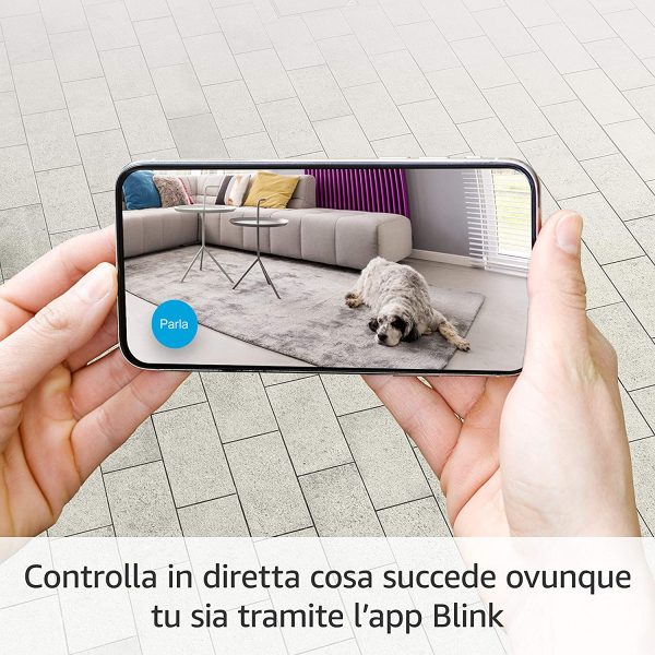 Blink Mini - Videocamera di sicurezza intelligente per interni, plug-in, compatta, con video in HD a 1080p, rilevazione di movimento, compatibile con Alexa ?C 1 videocamera