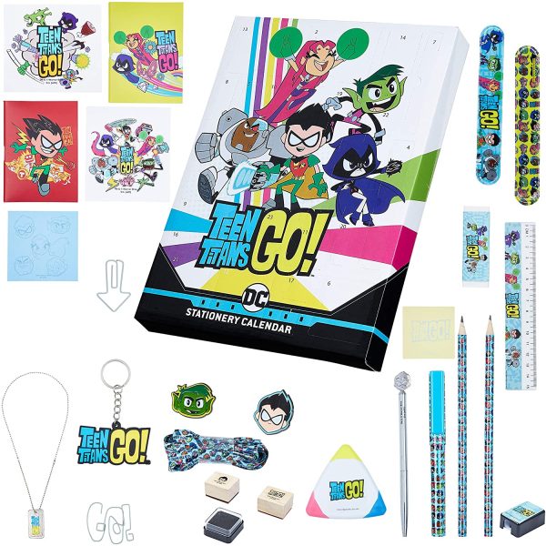 Teen Titans Go! Calendario Avvento 2021 per Bambini, Calendario di Natale con Set Cancelleria Teen Titans, + 24 Gadget da Scoprire, Idee Regalo Originali - immagine 5