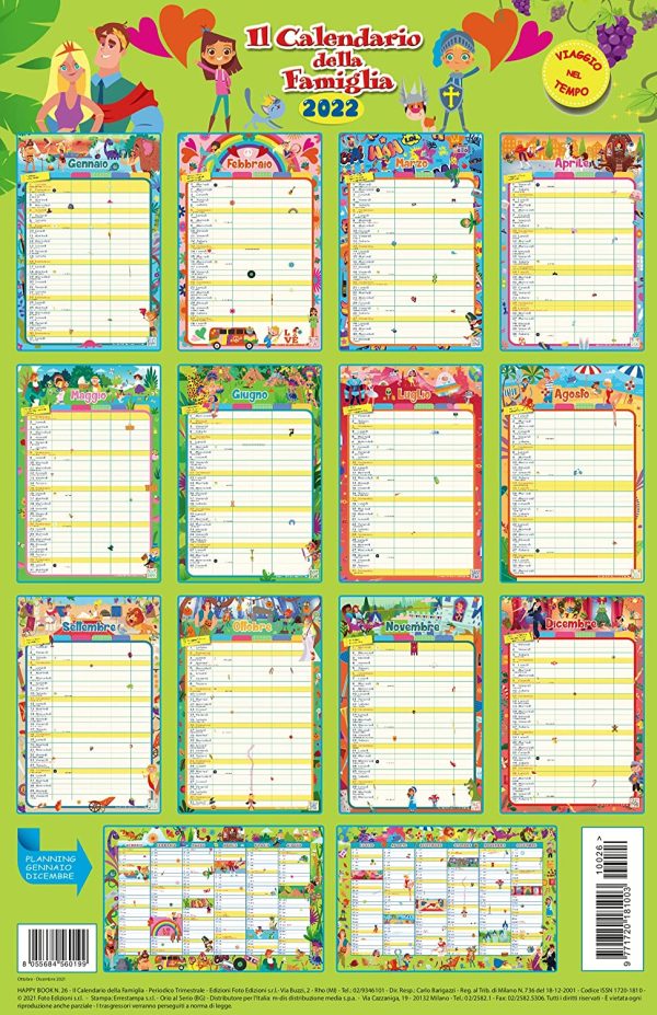 Euro Publishing Calendario Agenda Famiglia 2022 Cm 29 X 44 - immagine 3