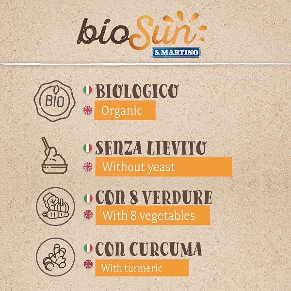 BIOSUN - Brodo Vegetale Granulare Biologico di Verdure, con 8 Verdure Selezionate e Curcuma, 1 Barattolo da 120 gr, Sena Glutammato, Senza olio di Palma, Senza Lievito, Made in Italy - immagine 2