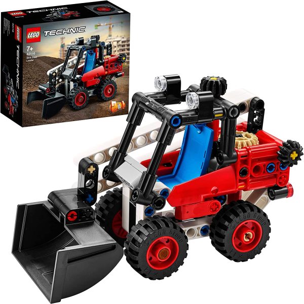 LEGO Technic Bulldozer Kit 2 in 1 da Escavatore a Hot Rod, Ruspa e Auto da Costruire, 42116 - immagine 2