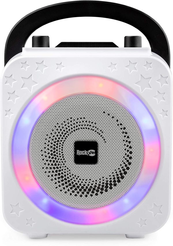 Macchina per karaok bluetooth ricaricabile a 10 watt Rockjam con due microfoni, effetti variabili e luci a LED - Nero - immagine 6