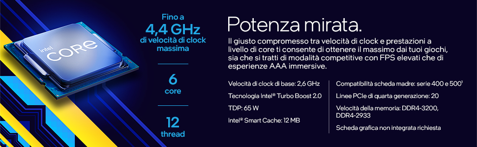 Processore Intel Core i5-11400F di undicesima generazione per PC desktop