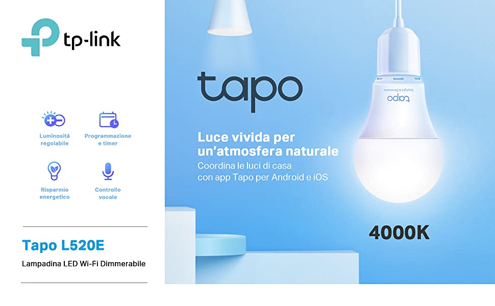 Tapo L520E, lampadina smart, tp-link, smart home, wi-fi