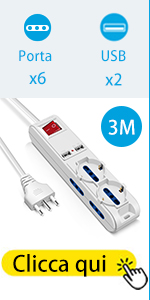 Mscien Multipresa 3M 6 Posti con 2USB