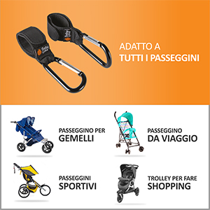 borse passeggino universali, baby passeggino, ganci borsa passeggino, ganci passeggini