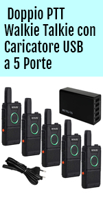 Walkie Talkie con Caricatore USB a 5 Porte