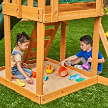 Sabbiera per bambini. Set da gioco Appleton, Altalena in legno, per bambini