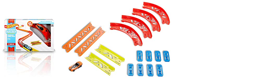 Hot Wheels Track Builder confezione di curve assortite per collegare i set, dai 4 anni in su