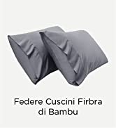 Bedsure Federe Cuscini Grigio - 100% rayon di bamb?? Federe Cuscini Letto Matrimoniale, Federe Cus...