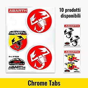 Abarth prodotti ufficiali adesivi cromati copriruota