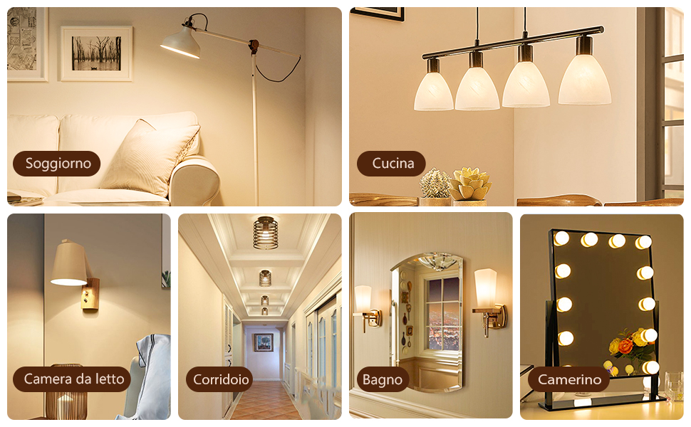 7W Lampadine LED E27 G45 3000K Bianco Caldo