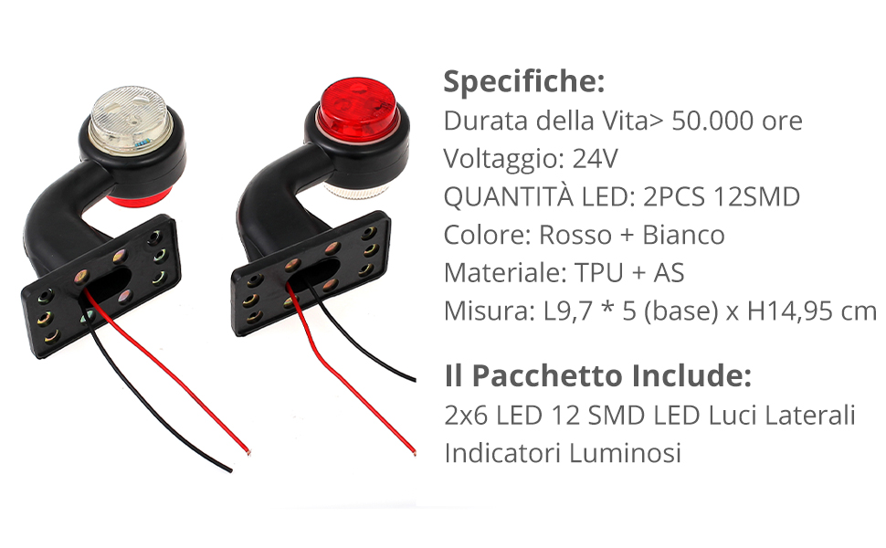 2x6 12SMD LED Luci Laterali Indicatori