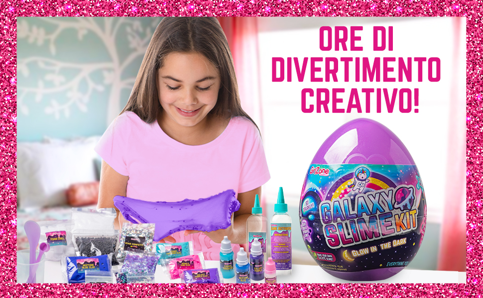 slime kit set uovo sorpresa galassia galaxy fai da te bambina ragazza bambini regalo pasqualone