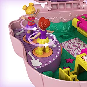 ?Polly Pocket- Cofanetto Lama Music Party con Micro Bambole di Polly e Lila, Accessori, Giocattolo