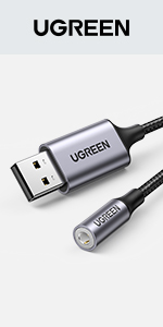 UGREEN 70311 adattatore da usb c a jack 3.5mm e ricarica