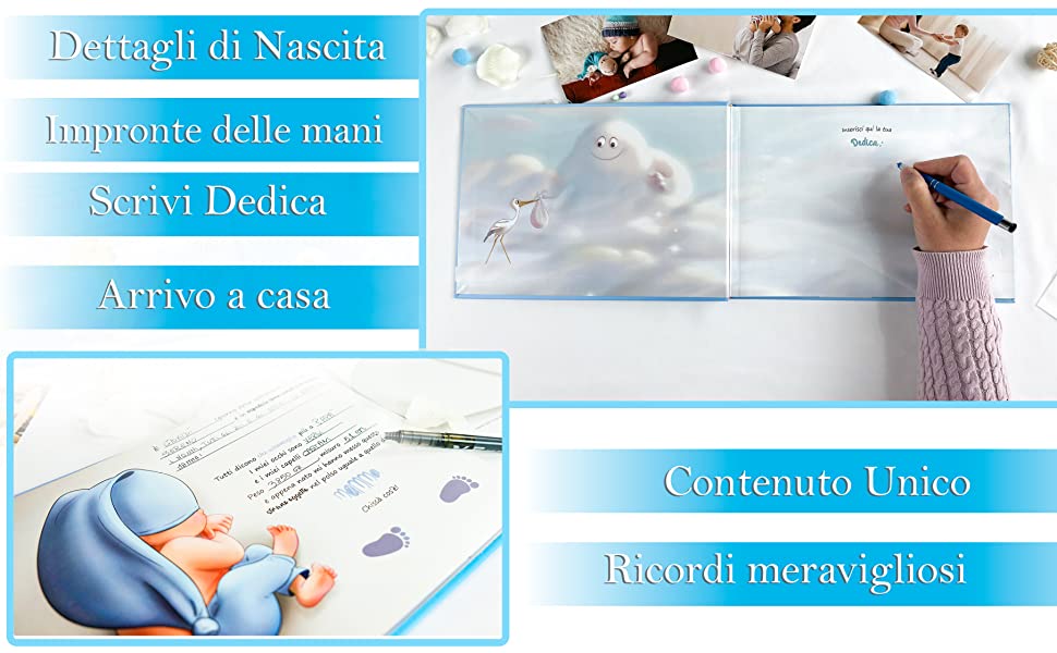 regalo neonato maschio regalo neonata femmina regalo nascita bimbo bimba diario nascita