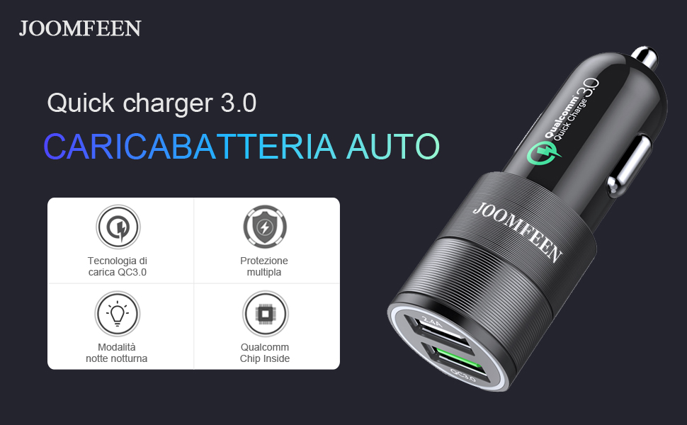 Quick charger 3.0 caricabatteria auto