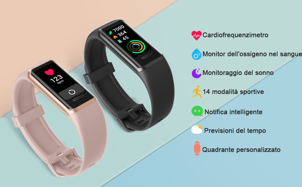 Orologio Fitness Uomo Donna Alexa Integrata Pressione Sanguigna Saturimetro Contapassi Orologio 