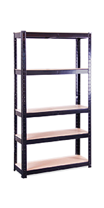 black shelving unit 