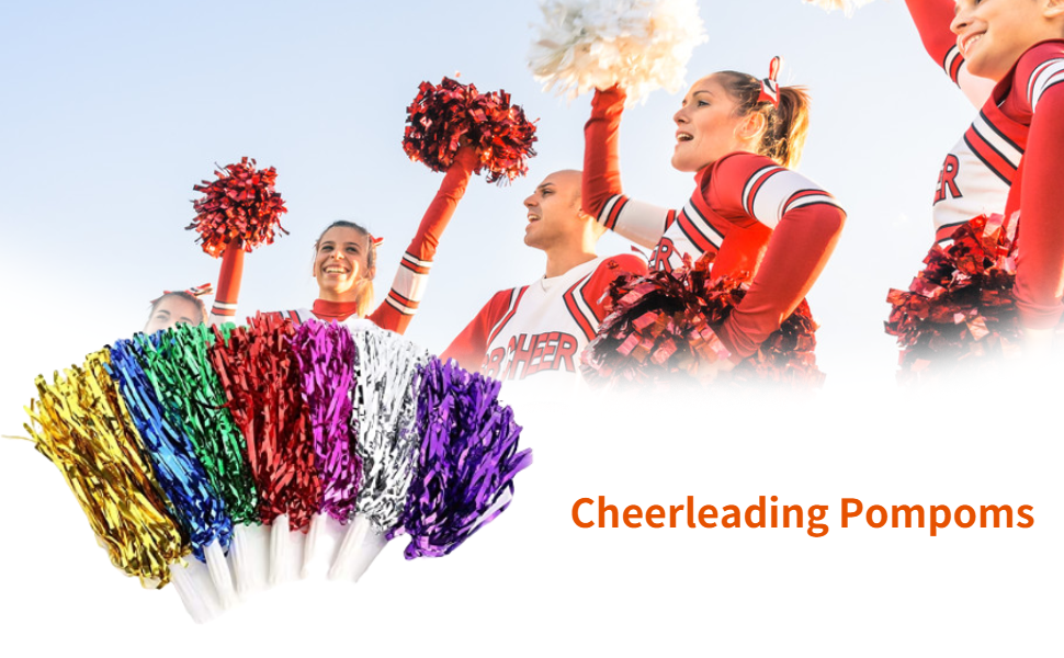 Cheerleader Sport Party Danza Accessori Mano Fiori Pompon 