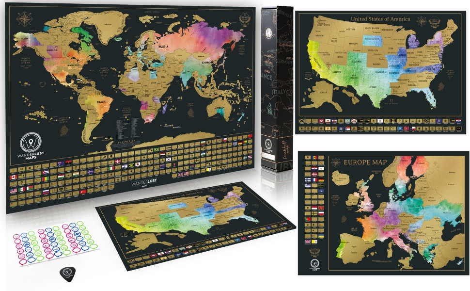 mappa del mondo da grattare mappamondo cartina planisfero world scratch map europa off geografica