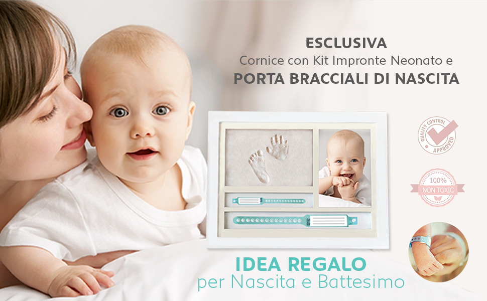 kit neonato calco manina e piedino cornice bambino bambini album foto neonato