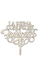 Cake topper prima comunione personalizzabile con nome I Maestri