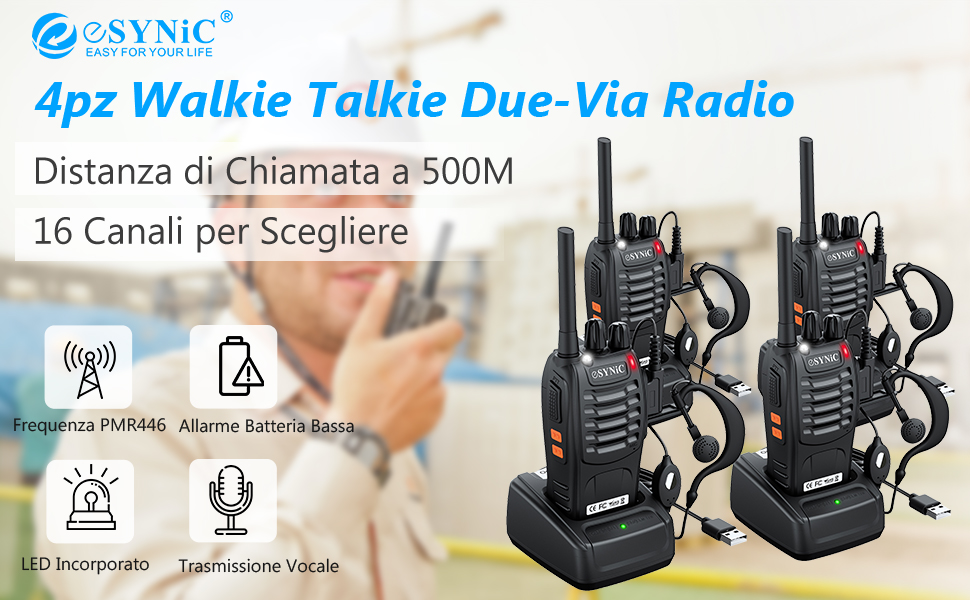 eSynic walkie talkie PMR 446MHz