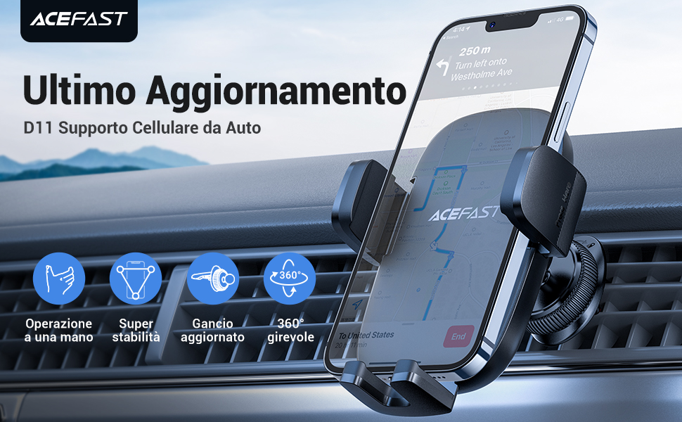 Porta Supporto Cellulare Telefono Smartphone da Auto per iPhone Samsung Huawei Motorola