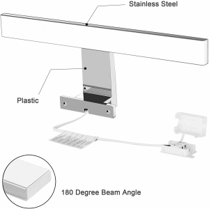 Lampada da specchio Luce Bagno 10W 820LM 40cm 230V 6000K bianco freddo 400mm Illuminazione a Parete