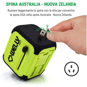 Adattatore universale viaggio spine Australia/Nuova Zelanda 