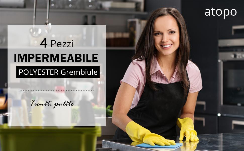 Chef Grembiule Nero Grembiule Impermeabile con Tasche Grembiule Cucina RegolabileGrembiule Uomo