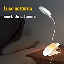 Lampada da Lettura,22 LED Luce da Lettura con Luce Notturna 3 Modalit?? Lampada con Pinza