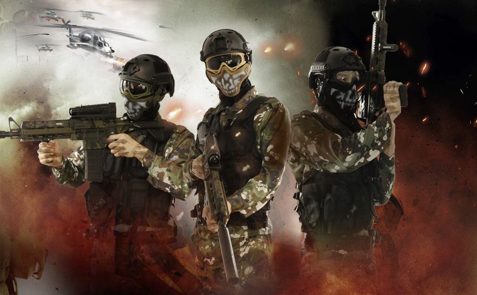 Set Maschera e Occhiali Airsoft