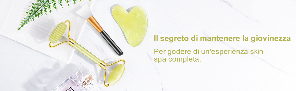 Goditi un'esperienza completa di skin spa con questo massaggiatore di giada.