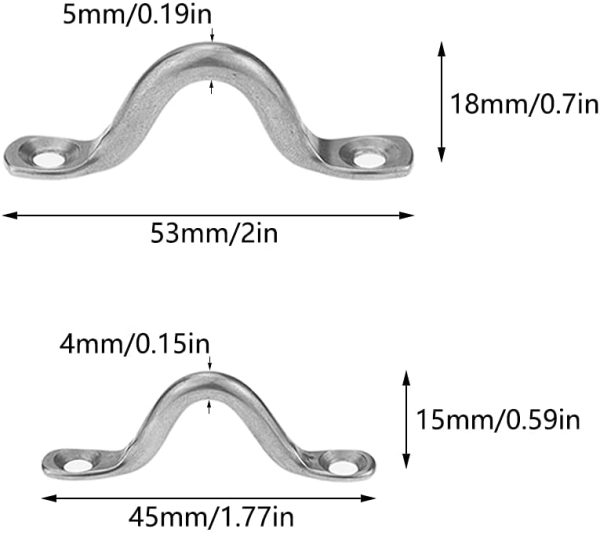 20 Pezzi Kayak Deck Loops, Cinghie a Occhiello in Acciaio Inox con 40 Viti, Canoa Deck Loop per Kayak Rigging Forniture Marine Hardware Barca - immagine 3