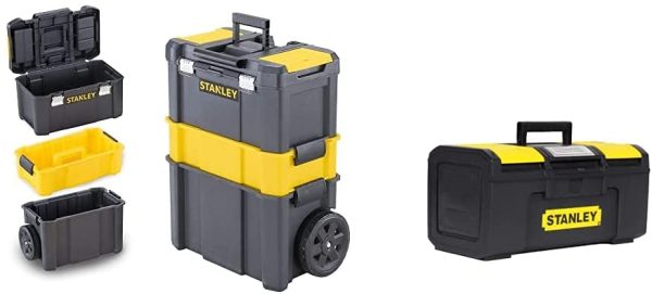 STANLEY STST1-80151 Carrello porta utensili 3 in 1, 3 livelli di stoccaggio, Capacit?? di carico 20 kg & 1-79-216 Cassetta Porta Utensili One Touch, 16" - immagine 6