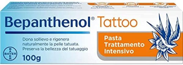 Bepanthenol Tattoo Crema per Tatuaggi con Pantenolo 5%, Senza Conservanti, Profumi e Coloranti, 100 g - immagine 7