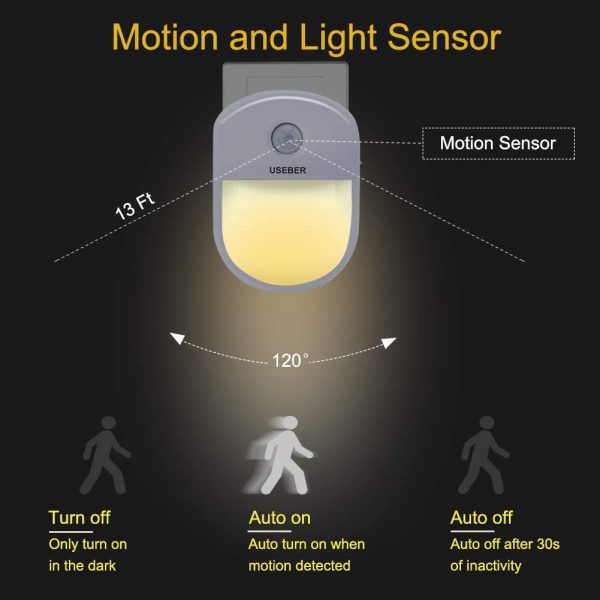 Luce Notturna,[2 Pezzi]Luce Notturna Bambini,Luce Notturna con Sensore di Movimento,Luce Notturna LED con 3 modalit?? di Illuminazione per Corridoio,Scale,Soggiorno,Bagno,Cucina - immagine 4