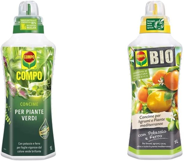 COMPO Concime liquido per Piante Verdi, Per piante d'appartamento e da balcone, 1 l & BIO Concime Liquido per Agrumi e Piante Mediterranee, Con Potassio e Ferro, Con tappo dosatore, 1 litro - immagine 5