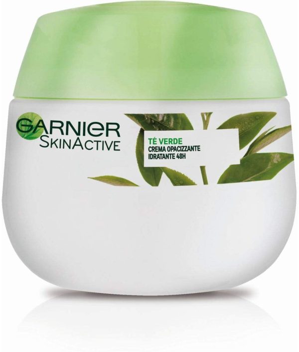 Garnier Crema Viso Idratante Opacizzante SkinActive, Ottima per Pelli Miste o Grasse, Arricchita con The Verde, 50 ml, Confezione da 1