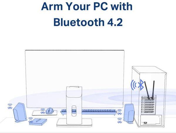 : Scheda di rete Wi-Fi con Bluetooth 4.2, AC1200 5G + 2.4G Wi-Fi Gigabit scheda PC WiFi, chipset Inter AC7265 con 2 antenne rimovibili ad alto guadagno 5dbi, Win 10/8.1/8/7 (ARCHER T5E) - immagine 6